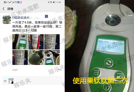 葡萄柚使用果钛肽第二次效果
